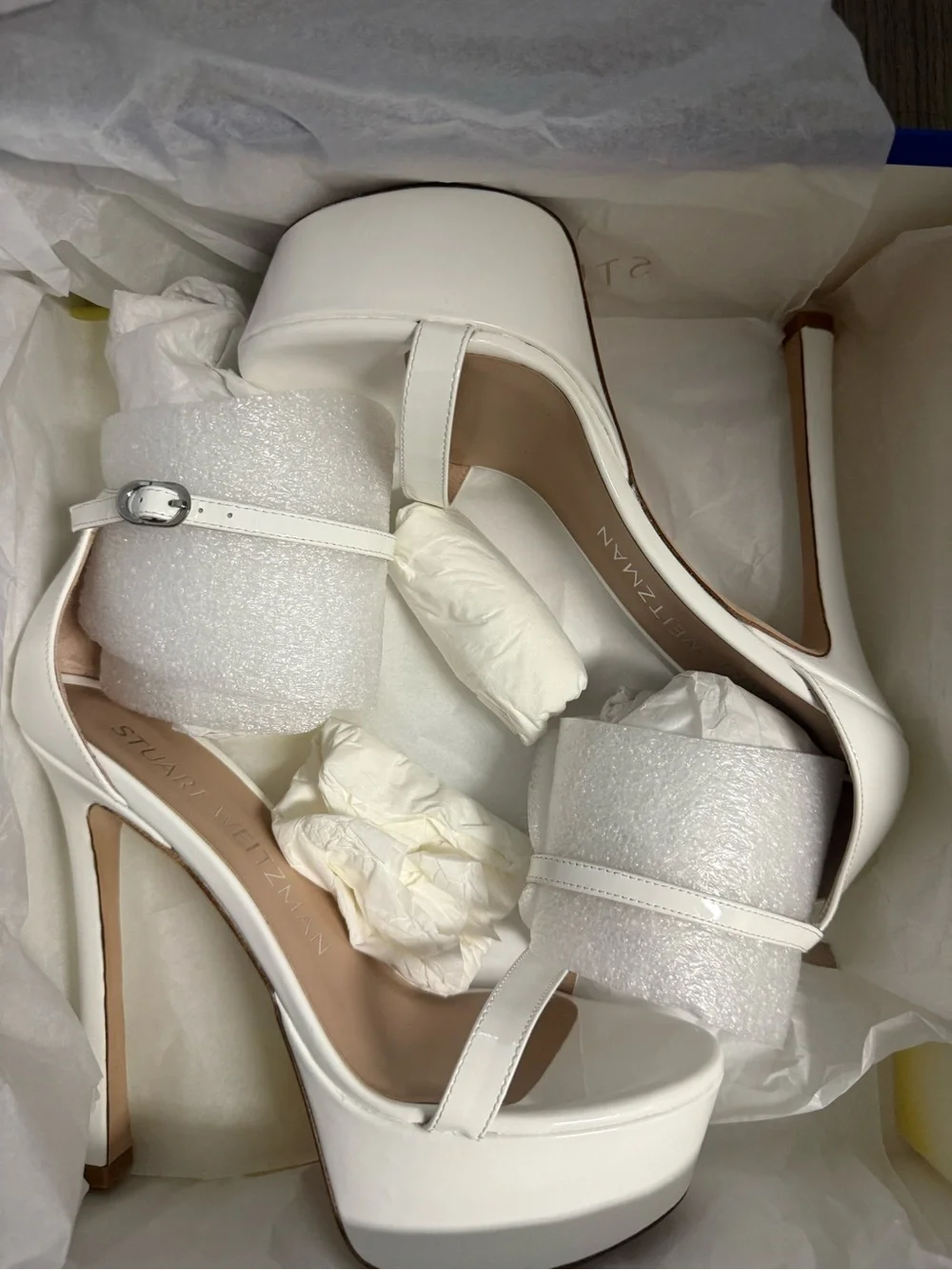 Stuart Weitzman Nudistcurve Hollywood Platform Ankle-Strap Sandals